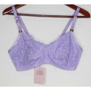 Savage X Fenty by Rihanna L Purple Lace Gold Unwired‎ Structured Bra NWT